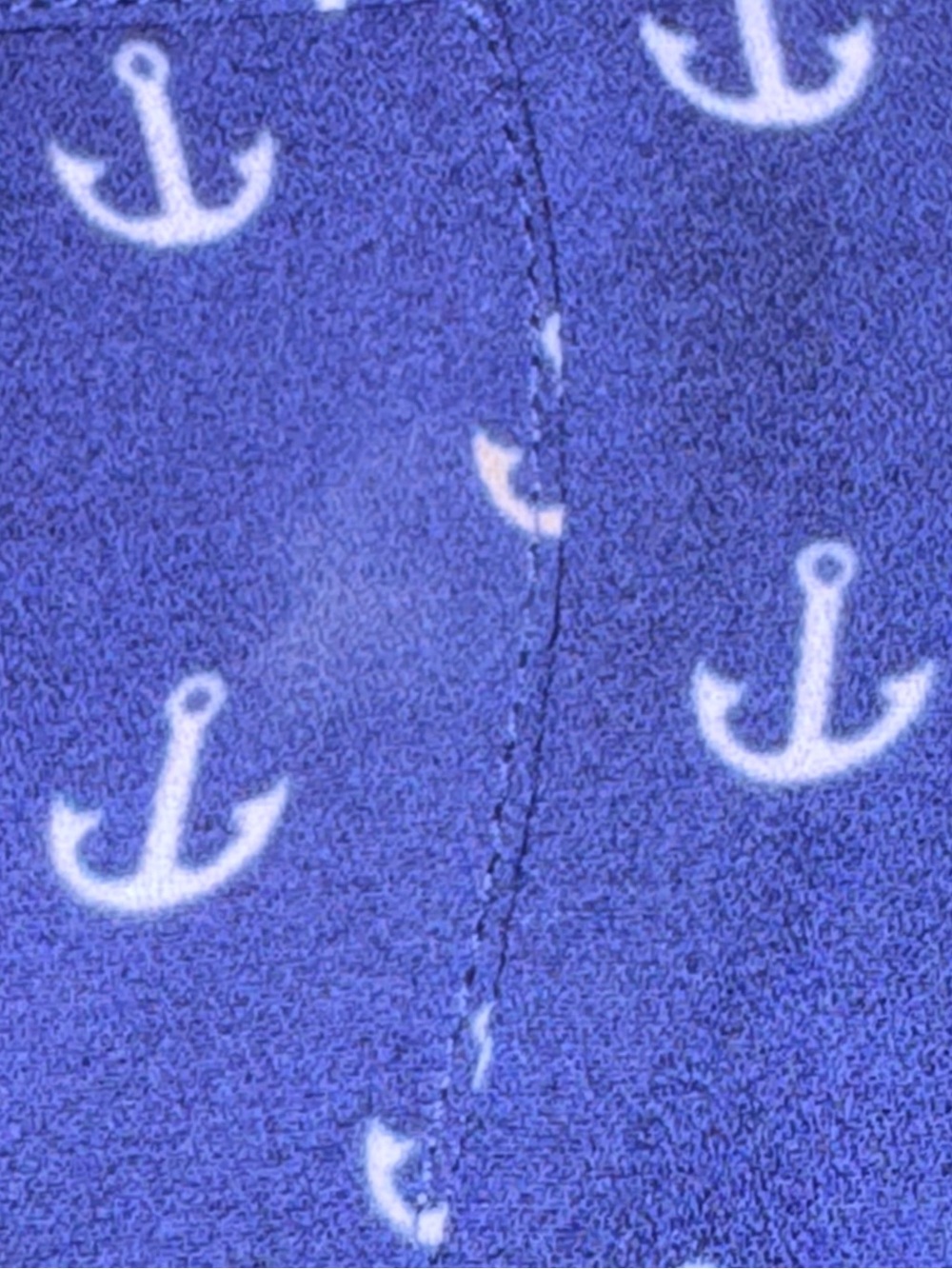 Express Portofino Navy Anchor Print Button Front Blouse Sheer Nautical Small - Picture 5 of 10